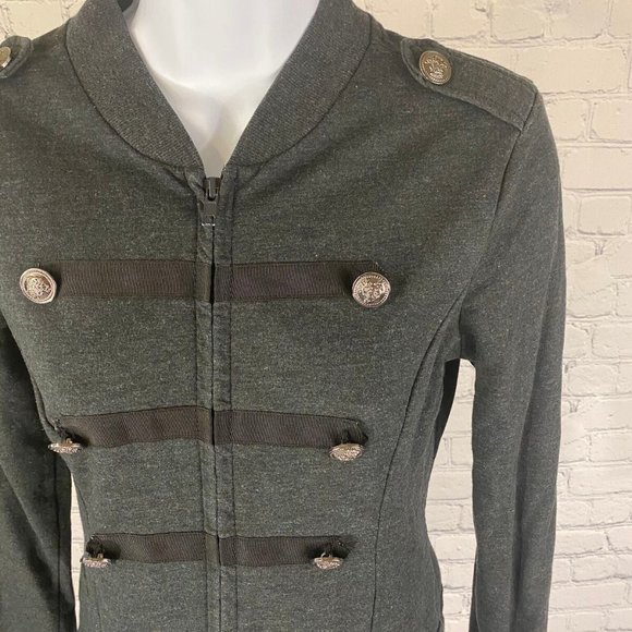 POL Gray Double Breasted Button Full Zip Jacket - Picture 4 of 8